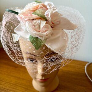 Vintage Floral Fascinator with Netting